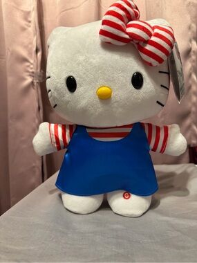 Hello Kitty Stepper - White with Blue Dress and Red-White Striped Bow